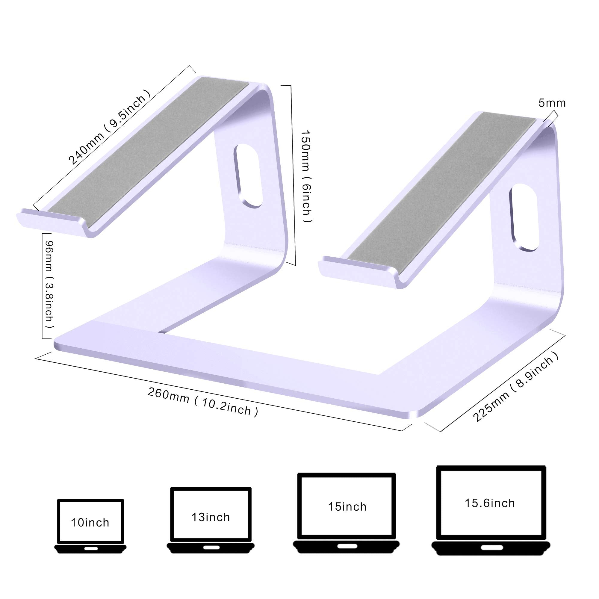 Orionstar Laptop Stand Aluminum Laptop Riser Compatible With Mac Macbook Air Pro 10 To 15.6 Inch Notebook Computer, Ergonomic El